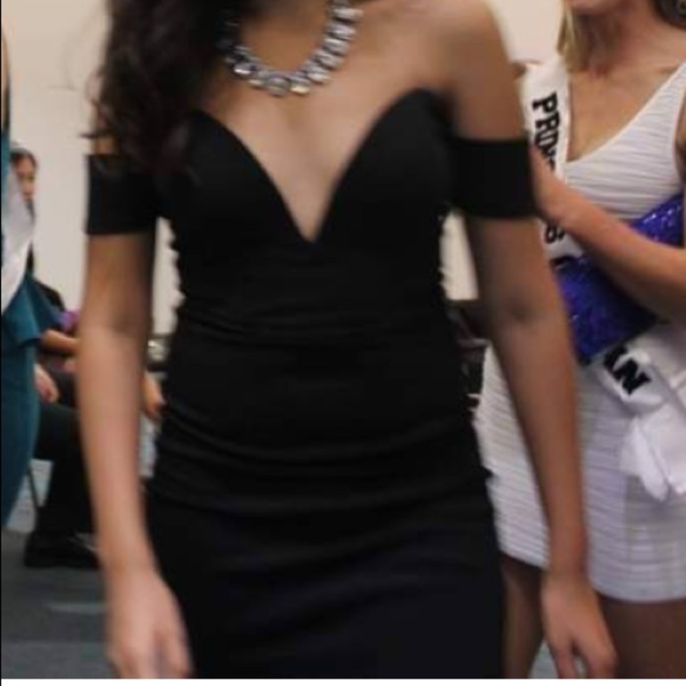 black mini dress